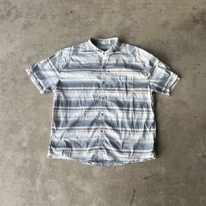 Kuhl Men’s Shirt XXL Short Sleeved Button Up Blue Striped Outdoors